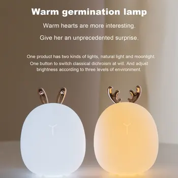 

Cute Cartoon Shape LED Rechargeable Silicone Night Light Tap Control Lamp For Children Bedroom Living Room Decoration