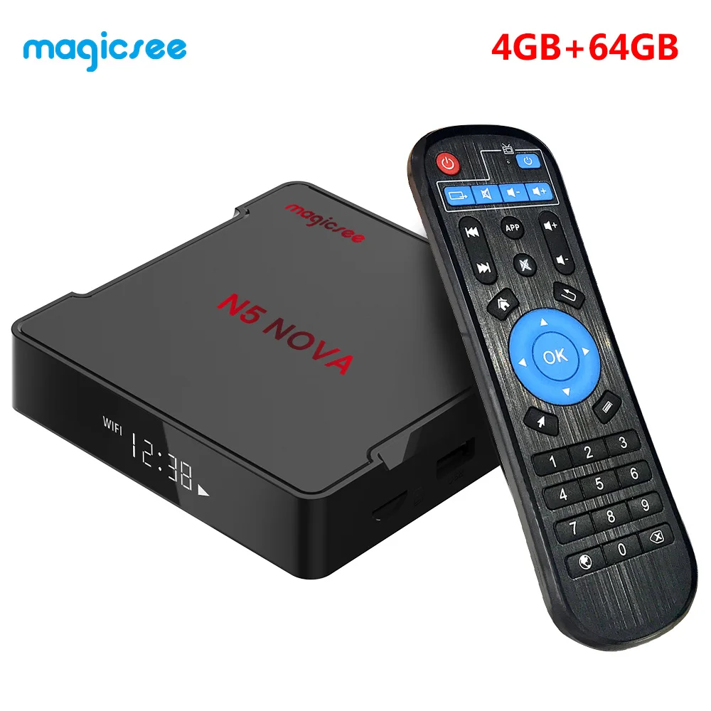 only 4GB 64GB TV box N5 NOVA Android 9,0 tv Box 4 Гб ram 32 Гб 64 Гб rom RK3318 медиаплеер 2,4G 5G WiFi Bluetooth 4K HD Smart set top box 2 Гб 16 Гб - Цвет: only 4GB 64GB TV box
