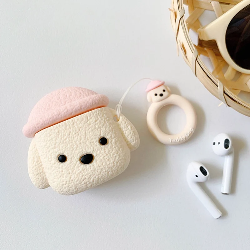 Прекрасный собачий силиконовый гарнитура для airpods зарядный чехол Беспроводная bluetooth-гарнитура защитный рукав крышка коробка для наушников