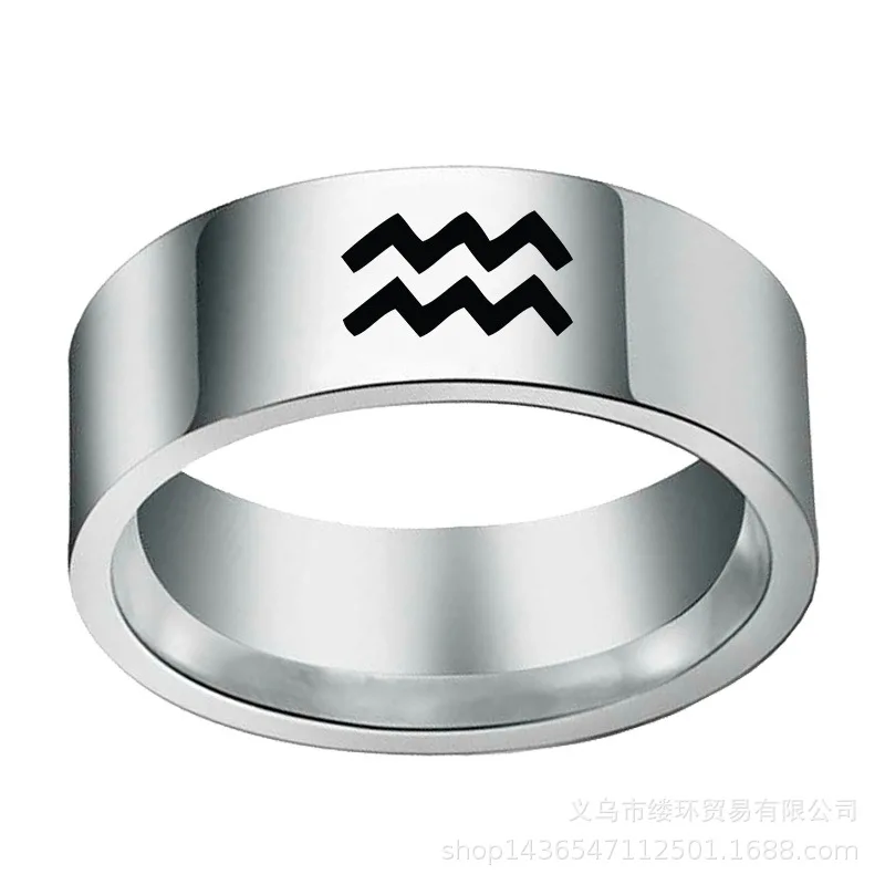 12 Zodiac Ring Aries Taurus Gemini Cancer Virgo Libra Scorpius Sagittarius Capricornus Wedding Stainless Steel Rings Jewelry wedding rings finger rings stainless steel rings