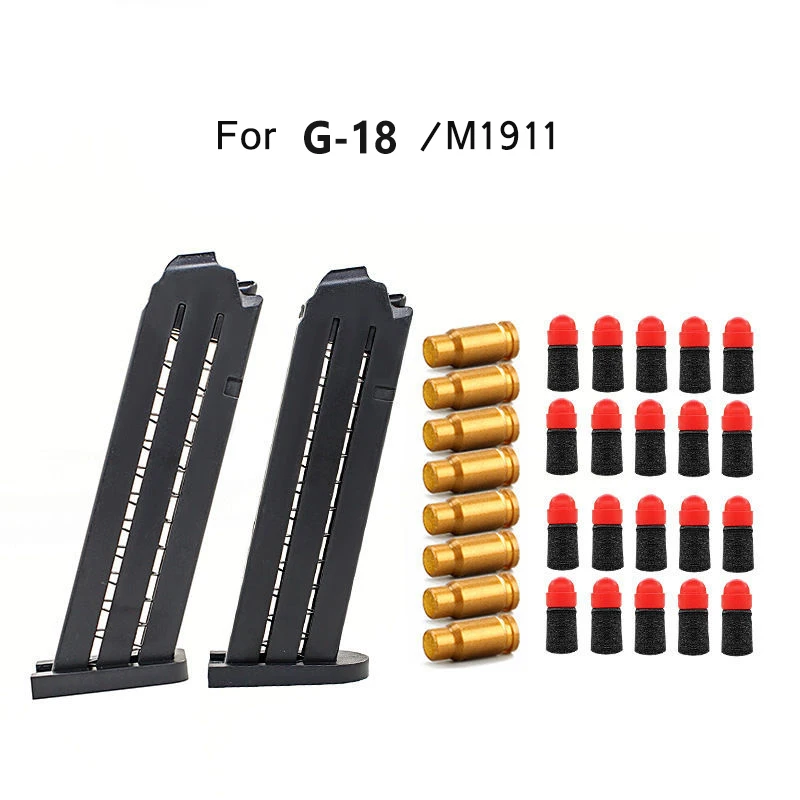 1911 Toy Gun Shell Soft Bullet Decorative Desert Eagle Accessories G18 Foam Magazine CS Sport Toys Airsoft | Игрушки и хобби