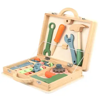 

Kids Baby Wood Repair Set Tool Multifunctional Toys Portable Repair Tool Box Cartoon Boy Educational Toys For Boy Puzzle Toy