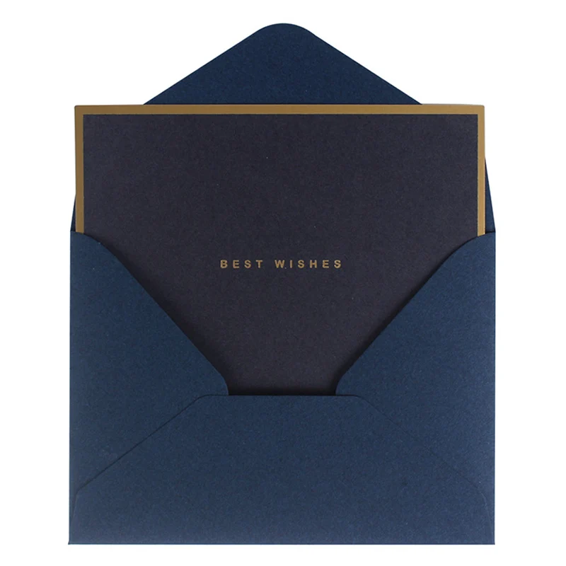  10pcs (Card + envelope) Bronzing greeting card invitation Wedding thanks birthday card paper gift w - 4.00028E+12