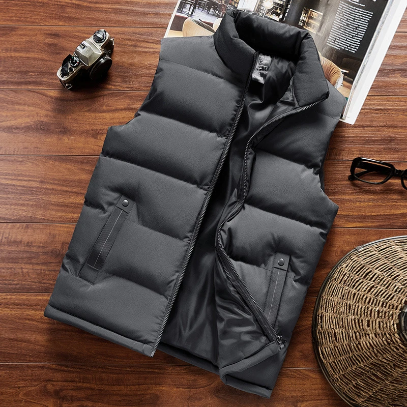 6XL размера плюс мужские куртки без рукавов модные новые мужские куртки жилет Повседневный зимний мужской теплый жилет Homme Толстый жилет на молнии мужской