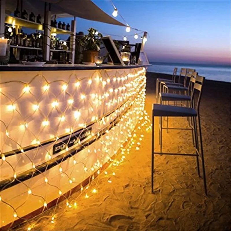 

10m*8m LED Net Light Outdoor Mesh Christmas String Light Waterproof Landscape Wedding Holiday Xmas fairy Lamp Decoration EU 220V