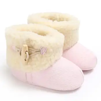 

Newborn Infant Shoes Winter Warm Plush Indoor Soft Cotton Sole Non-slip 0-2 Years Gift Baby Fleece Booties First Walkers Shoes