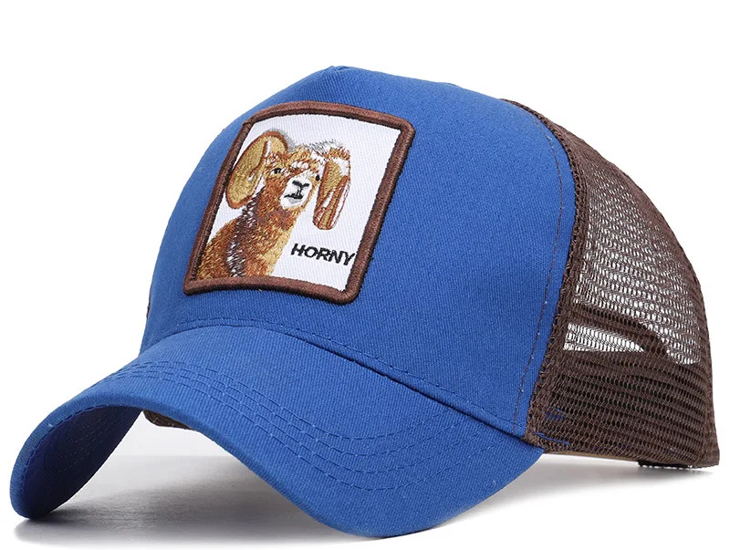 

19 animal embroidery baseball truck net hat summer sunshade tourist hat sheep HORNY baseball cap wholesale