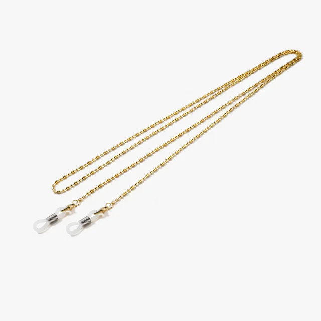Fashion Woman Sunglasses Chain Cylinder Bead Chain Anti-Falling Glasses Eyeglasses Cord Necklace Gold