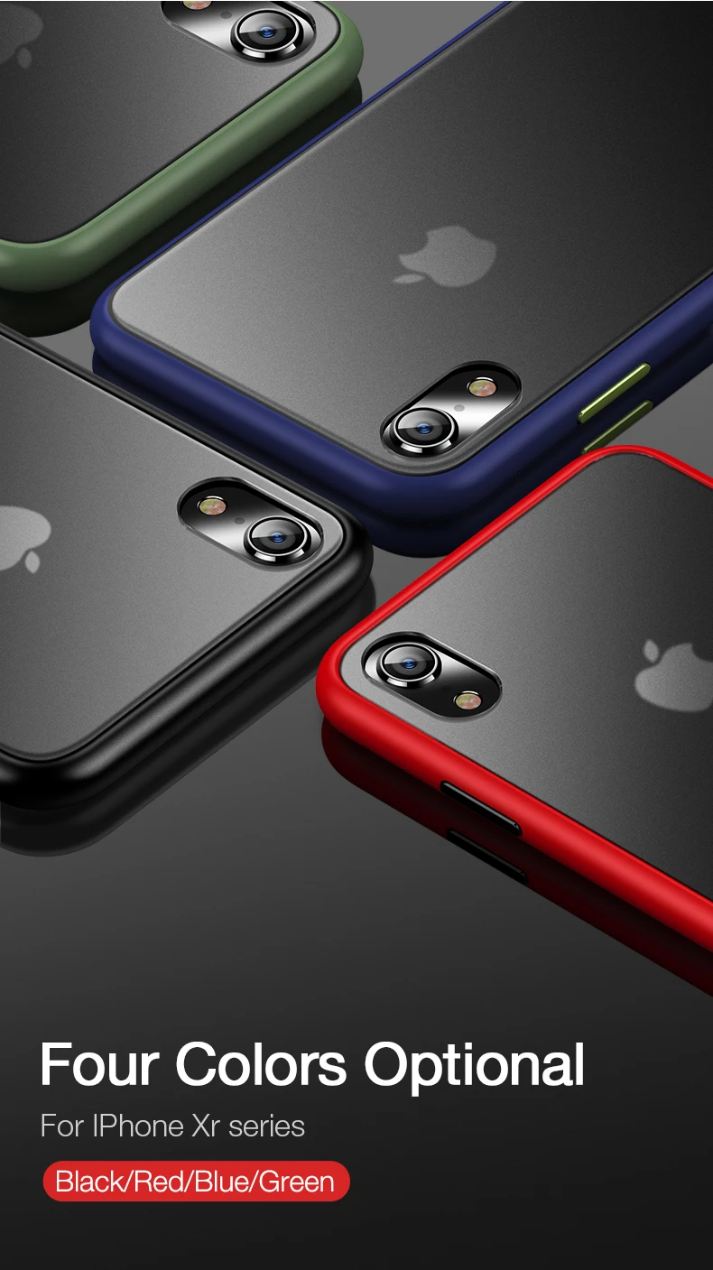 CAFELE Новейший цветной чехол для iphone Xr силиконовый+ PC полупрозрачный чехол для iphone Xr