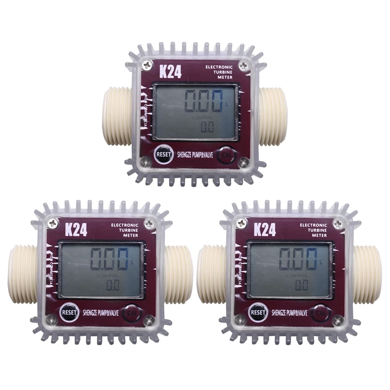 Newest 3X Digital Lcd K24 Flow Meter Turbine Fuel Flow Tester For