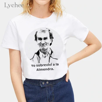 

Lychee Harajuku FERNANDO SIMÓN Print Short Sleeve T-Shirt Women Summer T Shirt Loose O-neck Casual Ladies T-Shirt M-2XL