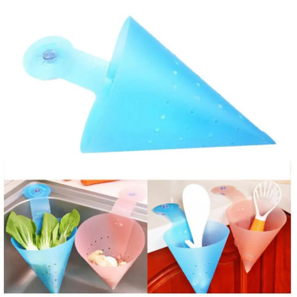 kitchen Sink Filter Stopper Colander Chic Shape Dish Basket Sink blue pink convent Food Garbage vegetable drain basket Strainer