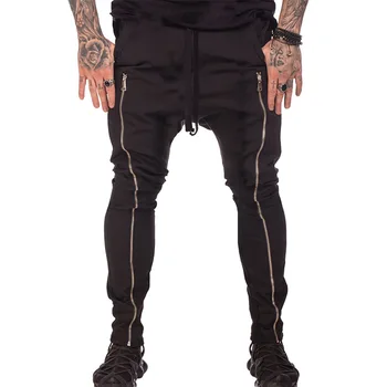 

Men's Zipper Casual Loose Cargo Pants For Male Black Pocket Fashion Sportswear Fitness Long Hip-hop Pants Trousers Plus Size