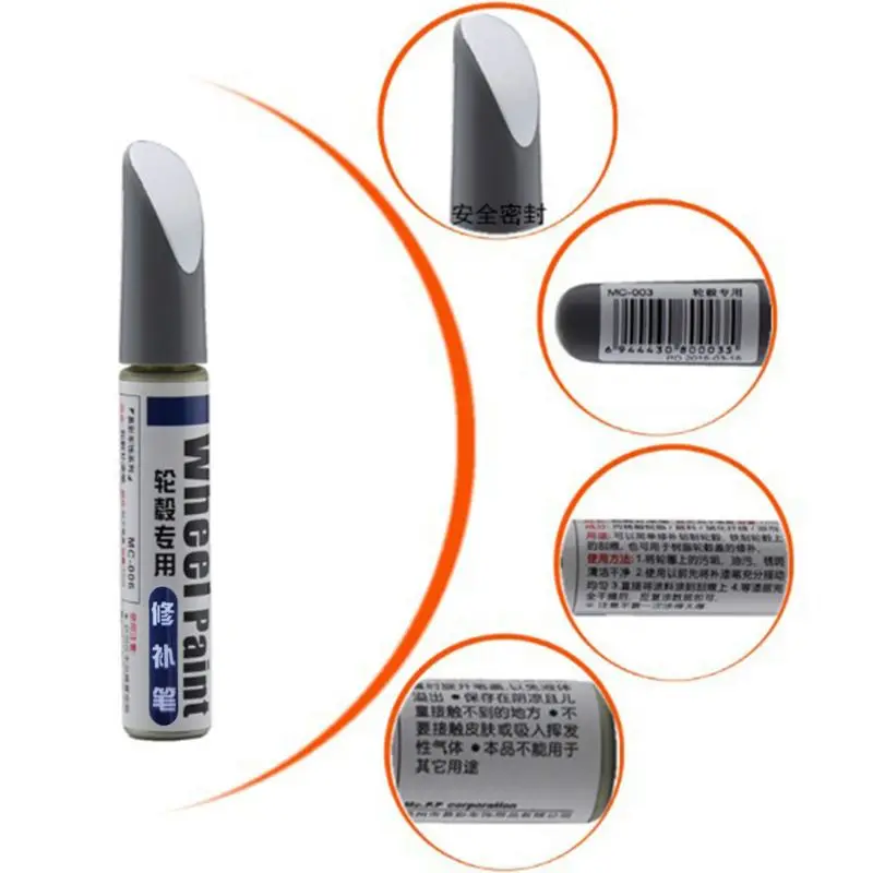 

Car Rim Scratch Repair Pen Scratch Remover Filler Paint Pen Wheel Marker Coat Applicator for Aluminum Alloy Wheel Refur