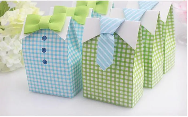 50 шт. Персонализированные лук коробка конфет синий зеленый маленький свежий плед рубашка платье коробка конфет Свадьба конфеты подарок коробка удобный подарок сумка