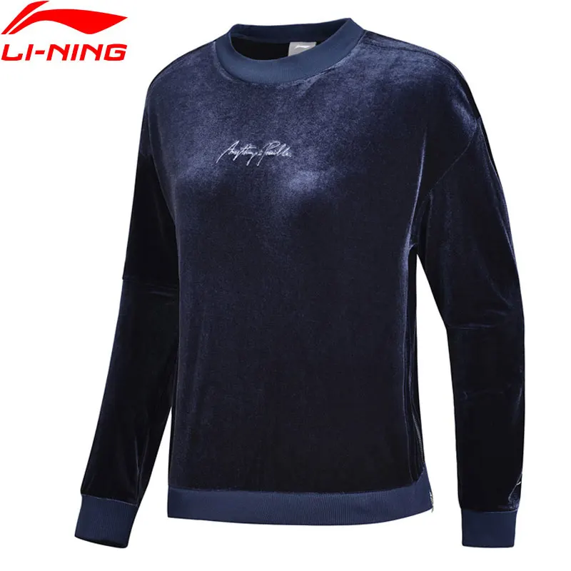 

Li-Ning Women The Trend Sweater Loose Fit Velvet 92% Polyester 8% Spandex LiNing Comfort Sports Tops Sweatshirts AWDN846 WWW990
