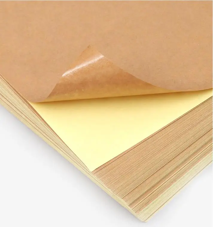 20 50 Sheets 80g A4 A5 Brown Kraft Paper Self Adhesive Sticker Printing Labels For Inkjet Laser Printing Copier Craft Paper