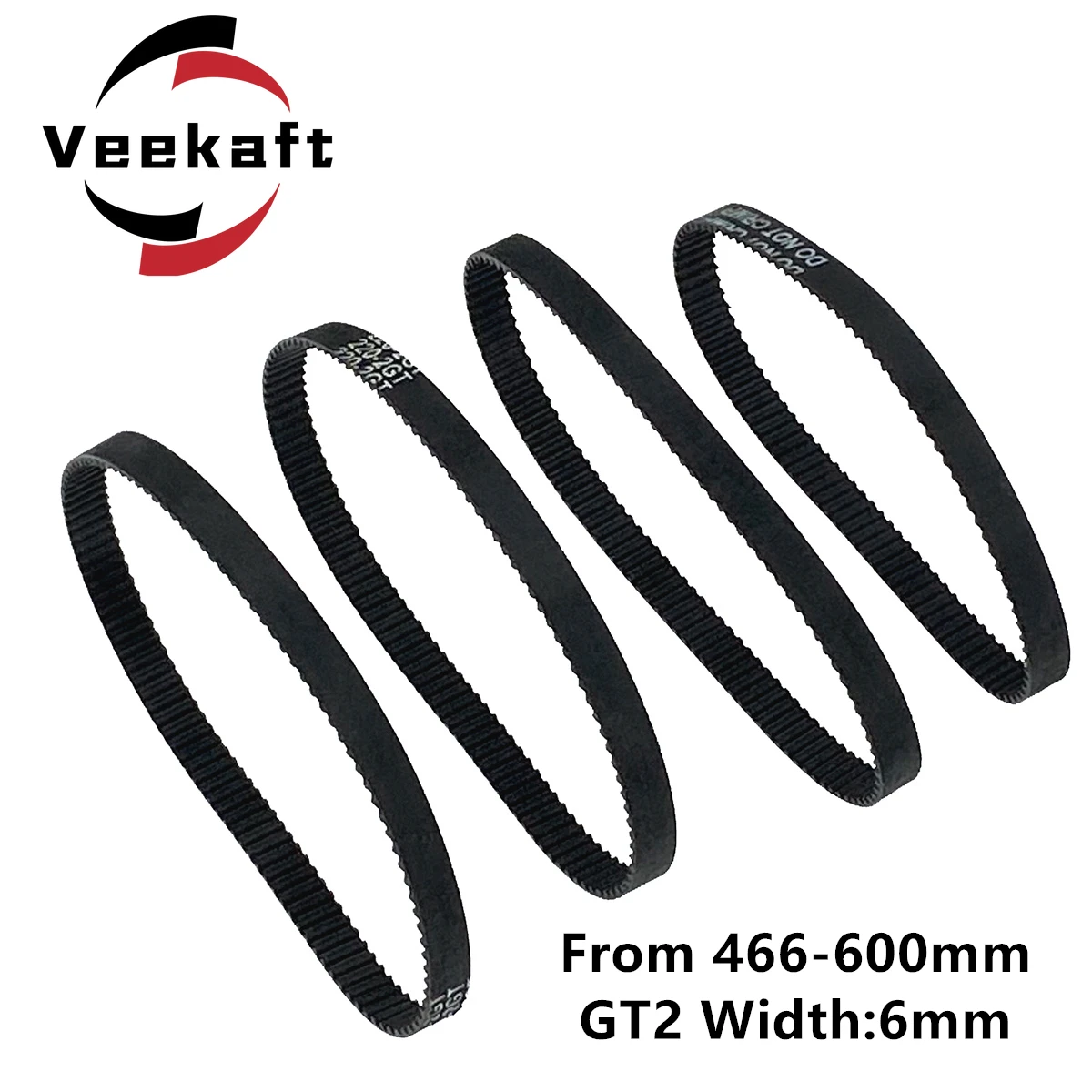 

3D Printer Parts GT2 6mm Closed Loop Rubber Timing Belt 466 468 480 484 488 494 500 520 524 528 540 550 570 586 600mm 2GT 1pcs