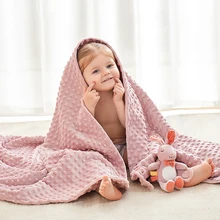 

Blankets For Baby 3D Touch Fleece Soft Wrap Rabbit Elephant Doll Design Solid Color Baby Bedding Cozy Thermal Sofa Blanket