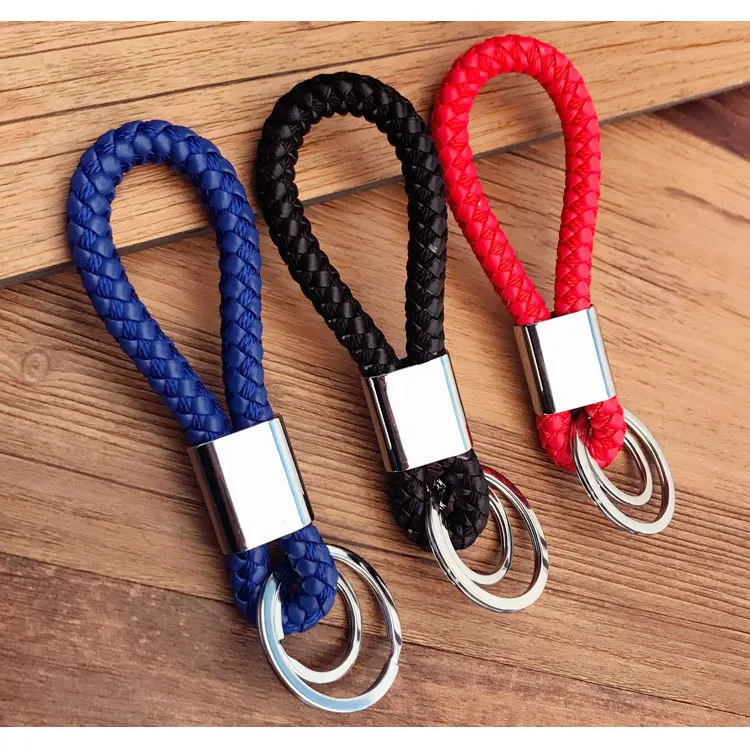 Metal+Leather Hand Woven Keychain Metal key rings Chains Customize Gifts Car Key Holder For Mercedes Benz Auto Keyring | Украшения и