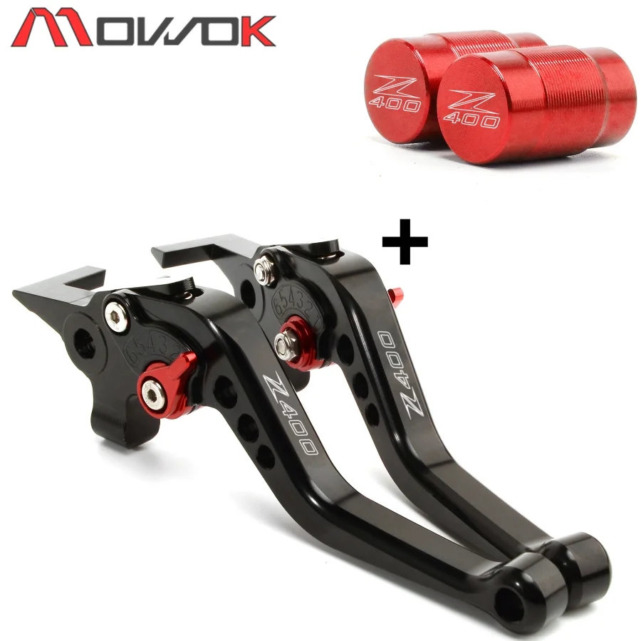 Колпачки для клапанов и мотоциклов, короткий тормозной рычаг сцепления для KAWASAKI Z400 NINJA 400 - Цвет: black red A