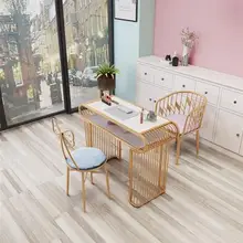 Маникюрный Стол мраморный двойной Маникюрный Стол Стул ironwork нордический Инс веб знаменитостей Маникюрный Стол Набор стульев