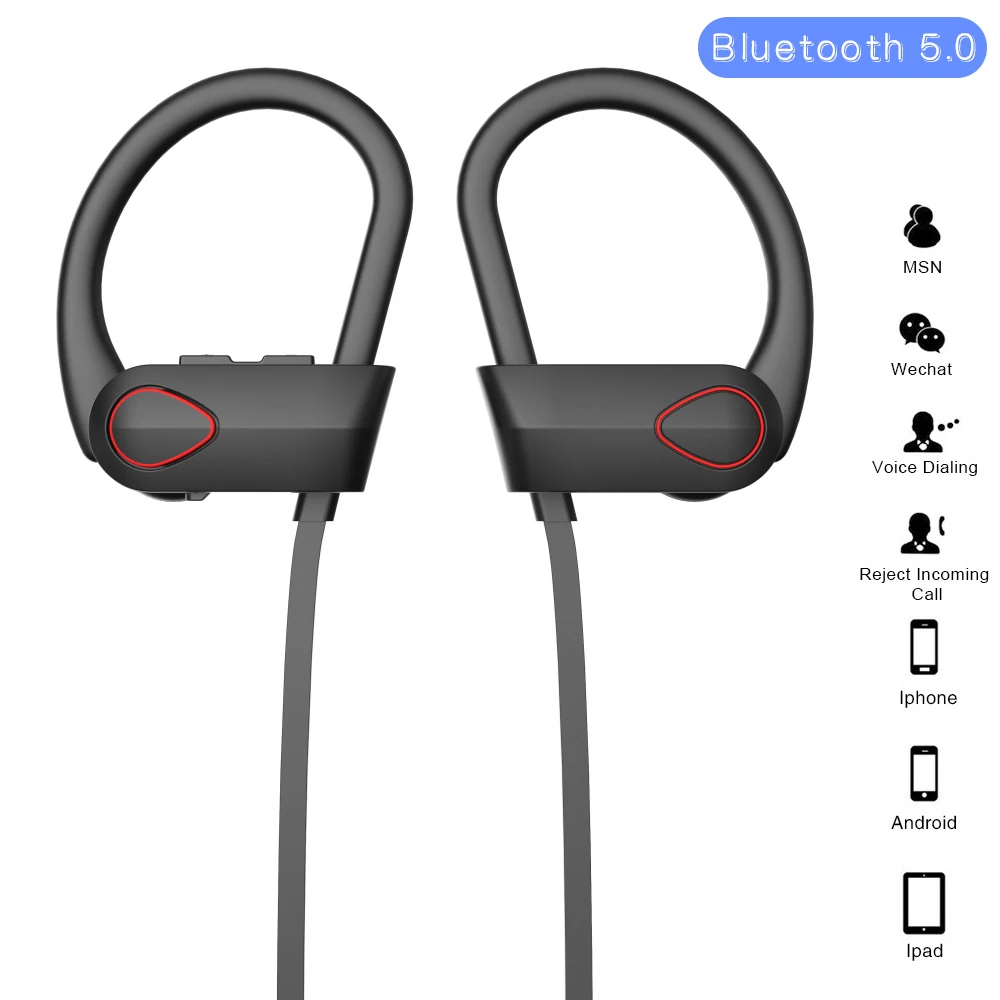 Stereo Bluetooth Earphone Wireless Sports Earhook Earpieces Headset with Microphone for Xiaomi Samsung iPhone Huawei ear phones