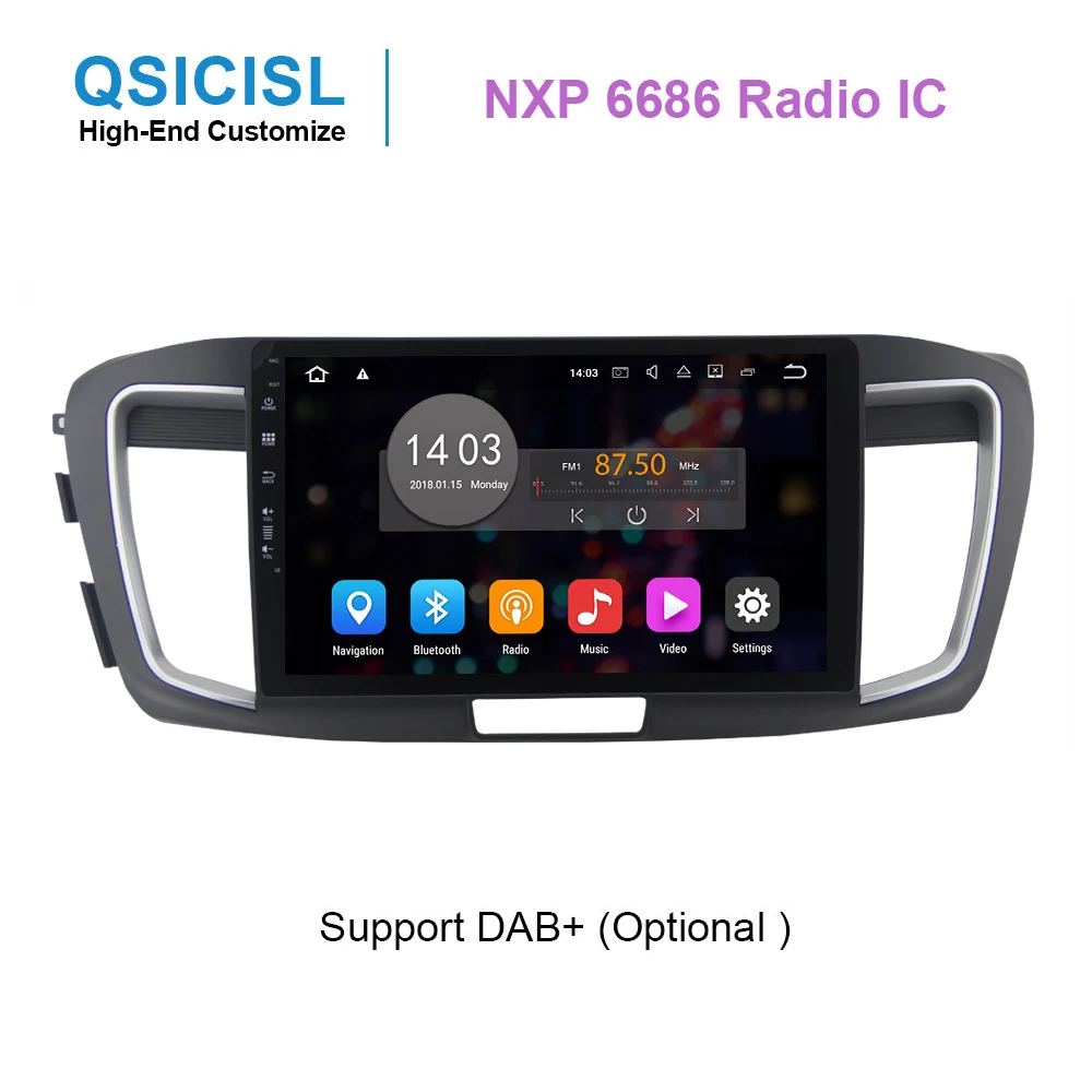 Perfect Android 9.0 car radio multimedia player for Honda Accord 9 era 2014 IPS 10.2" 1 din quad core car headunit gps navigation stereo 2