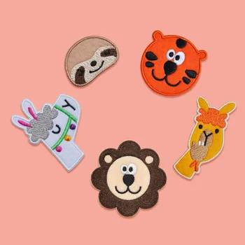 

Anime Patches DIY Tiger Lion Sloth Patch On Clothes Cute Animal Patches Iron on Patches For Clothing Embroidered Cartoon Patch