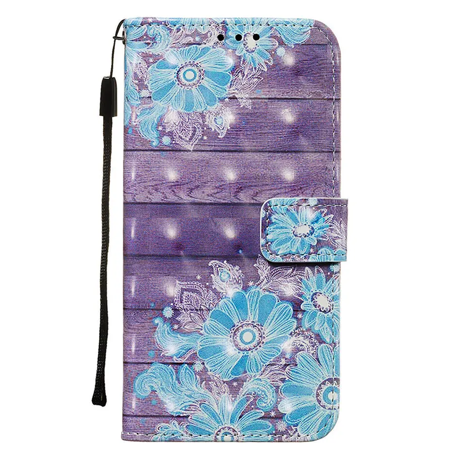 Blue Flower Роскошный чехол для телефона LG Aristo 2 Plus W10 K40 K12 Plus Stylo 5 X Power3 Q Stylus 4, повседневный чехол-кошелек со слотом для карт DP03E - Цвет: Blue Flower