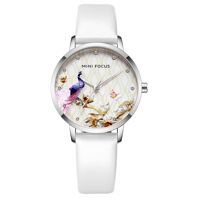 Whatch, женские часы с павлином, Топ стиль, модные женские часы-браслет, повседневные кожаные кварцевые наручные часы, Relogio Feminino - Цвет: 01