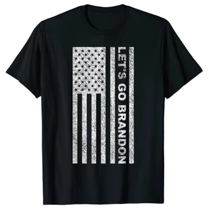 Let'S Go Brandon Usa Flag T-Shirt Abbigliamento Moda Uomo Graphic Tee Tops
