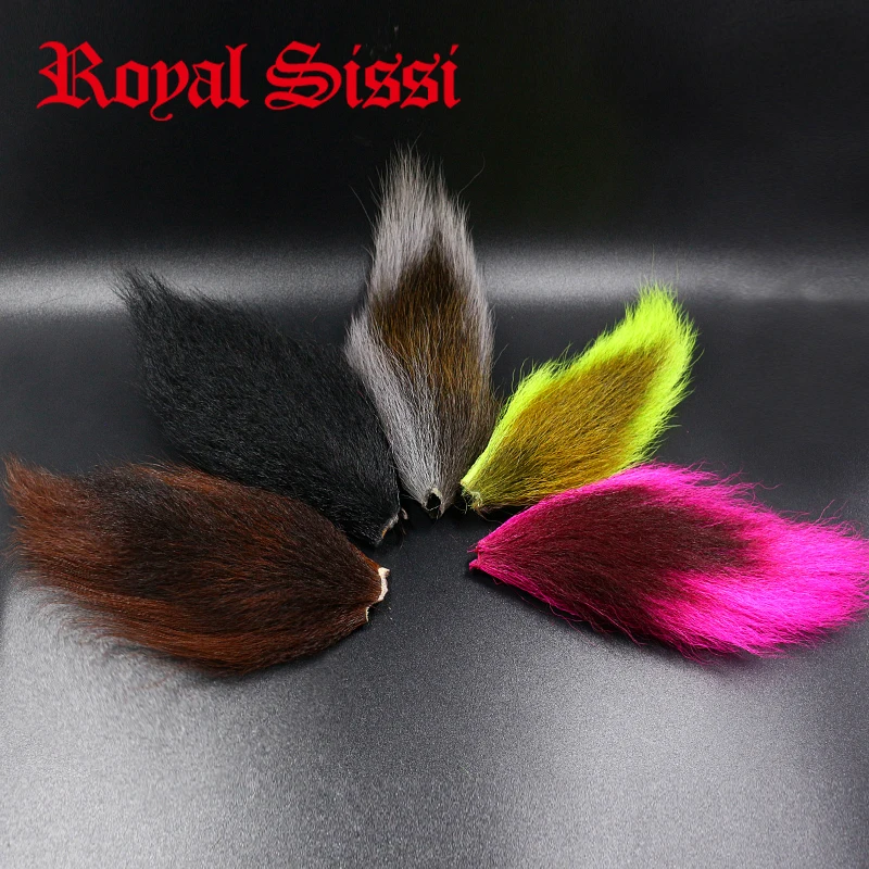 

NEW 5colors/pack bigger size selected bucktail tips fly tying material super fine BUCKTAIL hair pieces suit streamers&wings&tail