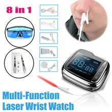 Lastek 8 In 1 Familie Medische Kit Laser Horloge Therapie Apparaat + 5 Behandeling Accessoires + 650nm Bril + Meridiaan acupunctuur Pen