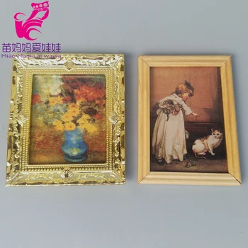 

charm Oil painting on wall for doll house diy use accessories for bjd dollMini Scene Decoration barbie blythe doll