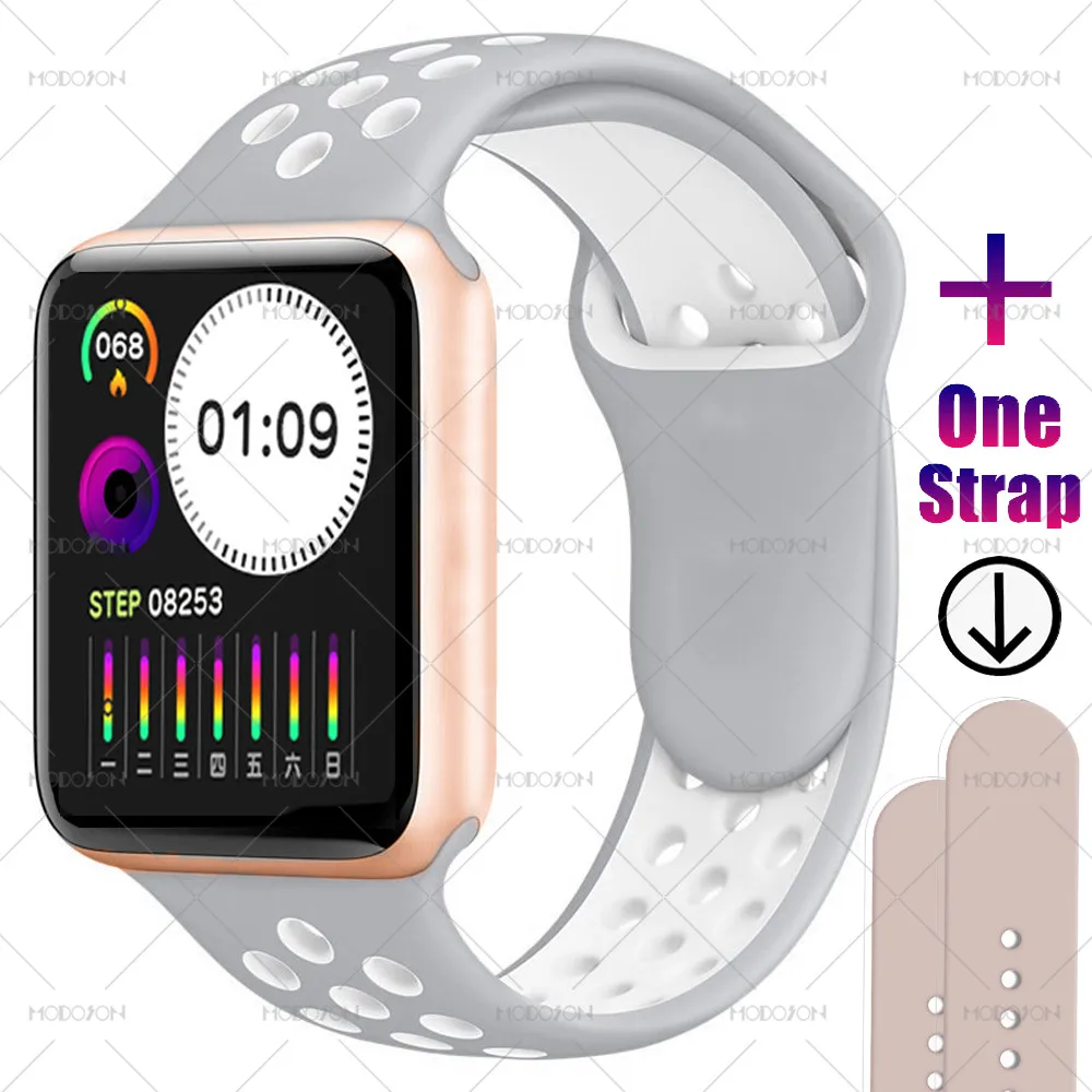 MODOSON умные часы iwo 12 мини серия 5 всегда яркий экран сердечный ритм Спорт Фитнес трек умные часы для Apple iphone Android - Цвет: gold gray white
