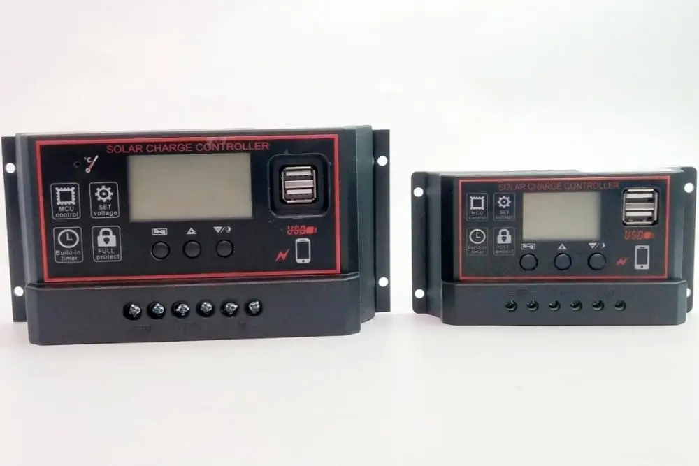 12V24V 40A солнечные PV контроллеры зарядного устройства с двойным USB ШИМ 40 ампер ЖК-солнечные регуляторы PV 5V USB зарядное устройство автоматическая работа