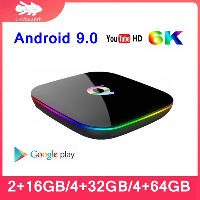 

Q Plus Smart TV Box Android 9.0 TV Box 4GB RAM 32GB/64G ROM Quad Core H.265 USB3.0 2.4G WiFi Set Top Box 4K TVBOX