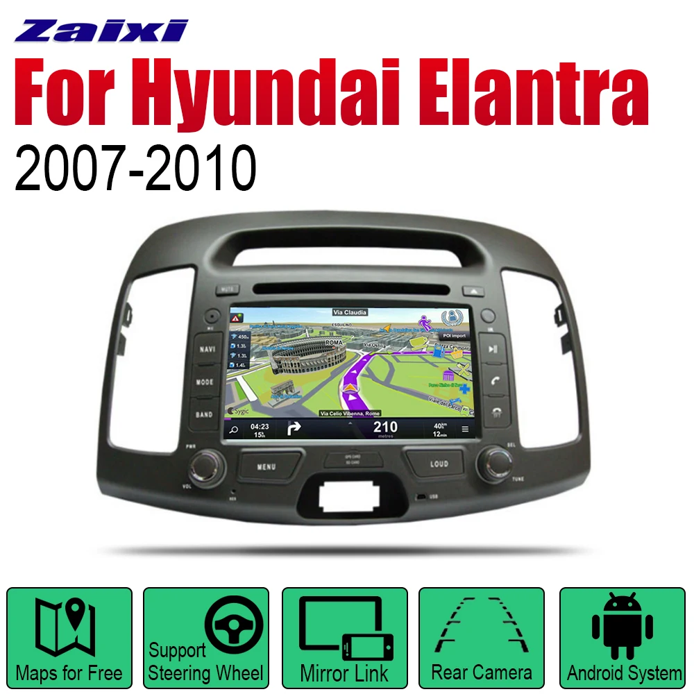Автомобильный DVD GPS навигатор ZaiXi Android для Hyundai Elantra HD 2007 ~ 2010 проигрыватель