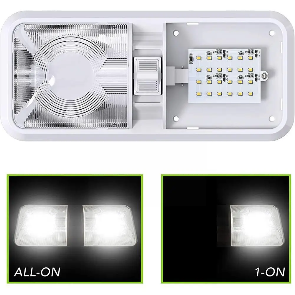 12V RV lampada da soffitto a cupola lampada da lettura per roulotte 24  perline LED Touch Dimmer Switch rimorchio camion Camper accessori auto  interni - AliExpress