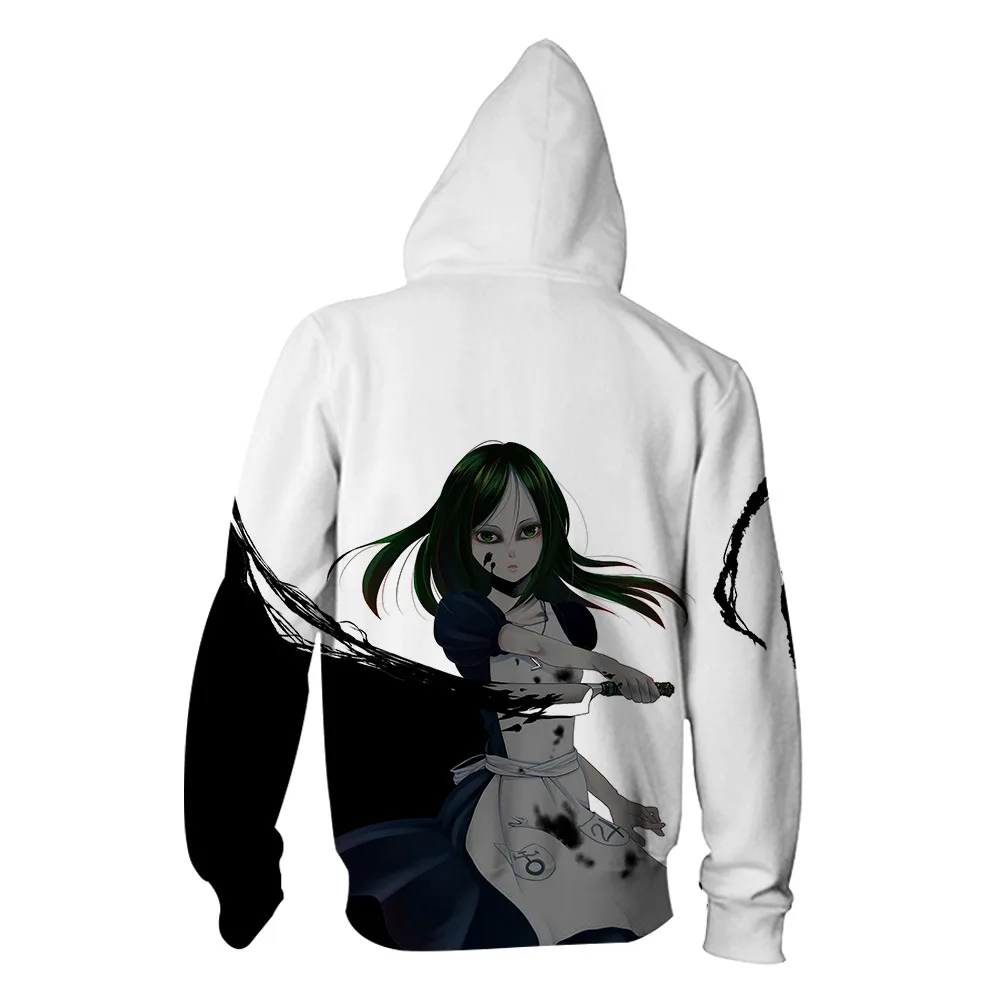 Alice Madness Returns Костюмы 3D печать Алиса толстовки куртка Косплей Хэллоуин для мужчин и женщин толстовки кофты хип хоп пальто