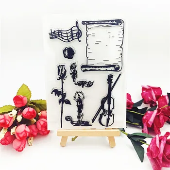 

11*16CM Hot selling violin transparent clear stamp / silicone seal roller stamp DIY scrapbook album / card production