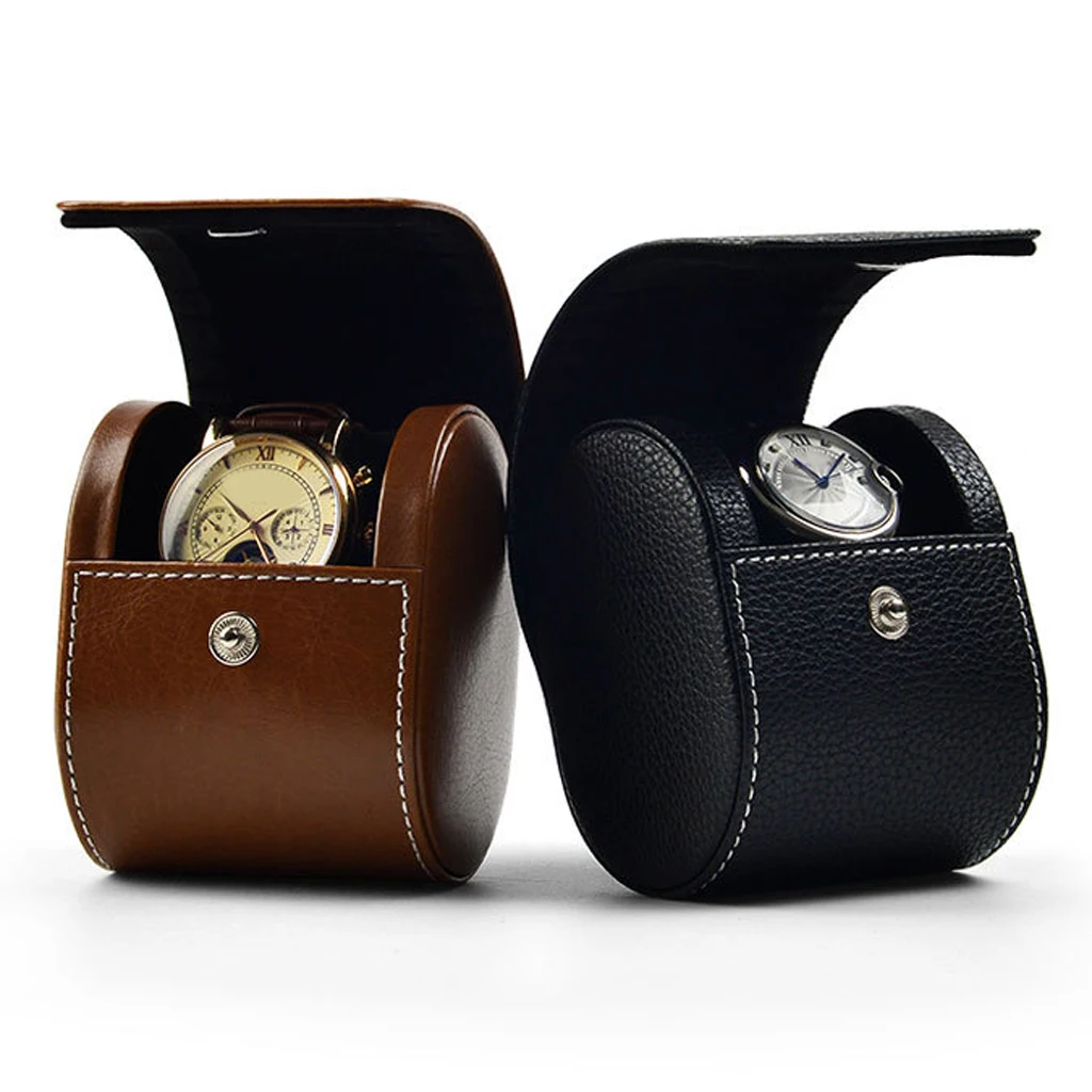 

Single Watch Box Mens Travel Leather Wristwatch Organizer Jewelry Watch Case Jewelry Packaging