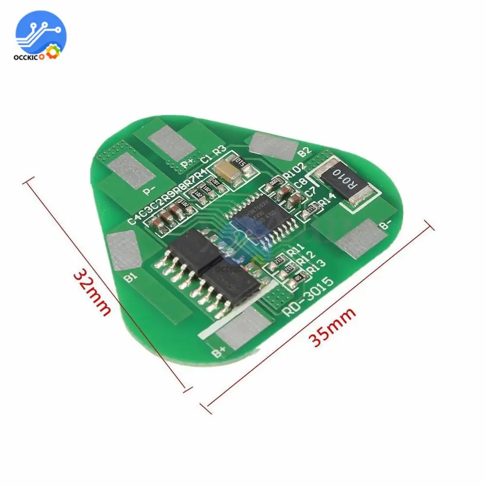 Защитная плата Bms 3S 4A для литий ионной литиевой батареи 3 ячейки PCB 10 8 12 6 в 2P 35*32 мм