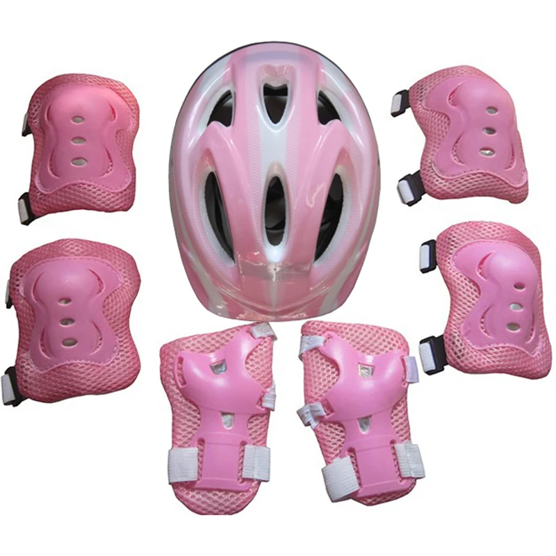 Шлем и наколенники коврик для катания на коньках езда на велосипеде наручный Налокотники набор Велосипедный спорт девушка спорт Велоспорт