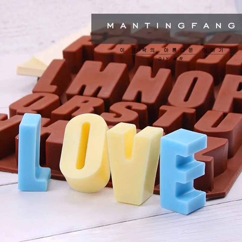 

SILIKOLOVE 3D Capital English Letters Silicone Form For Soap Candle Making Aromatherapy Cement Mold DIY Alphabet Birthday Mould
