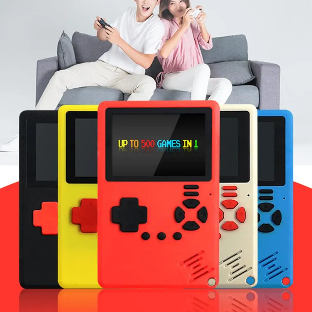 

Ultra Thin Mini Handheld Game Console 8-Bit 2.4 Inch Color LCD Kids Portable Multiplayer Built-in 500 Games Rechargeable