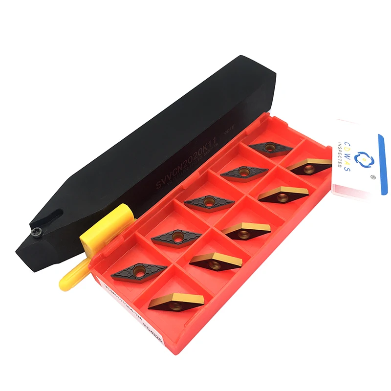 10 шт. VCMT110304 TM PC4225 карбидные вставки + 1 SVVCN2020K11 держатель инструмента токарный