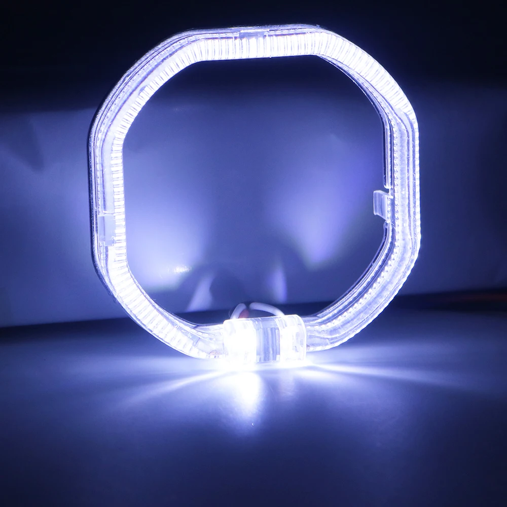 Bombilla LED de Ojos de Ángel para coche, lámpara de anillo de Halo, luz diurna DRL antiniebla, luces decorativas de estilo, 76MM, 1 par