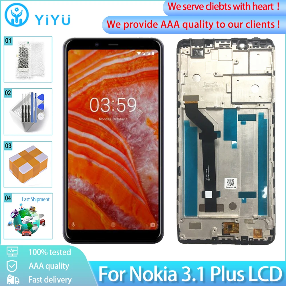 ЖК-экран 6 0 &quotдля Nokia 3 1 Plus TA-1113 TA-1115 экран с сенсорным стеклом и дигитайзером в